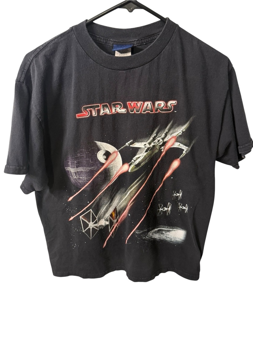 Boys vintage Star Wars black short sleeve  graphic t shirt Preloved Size 18-20